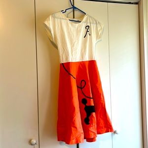 Coral colored poodle skirt
